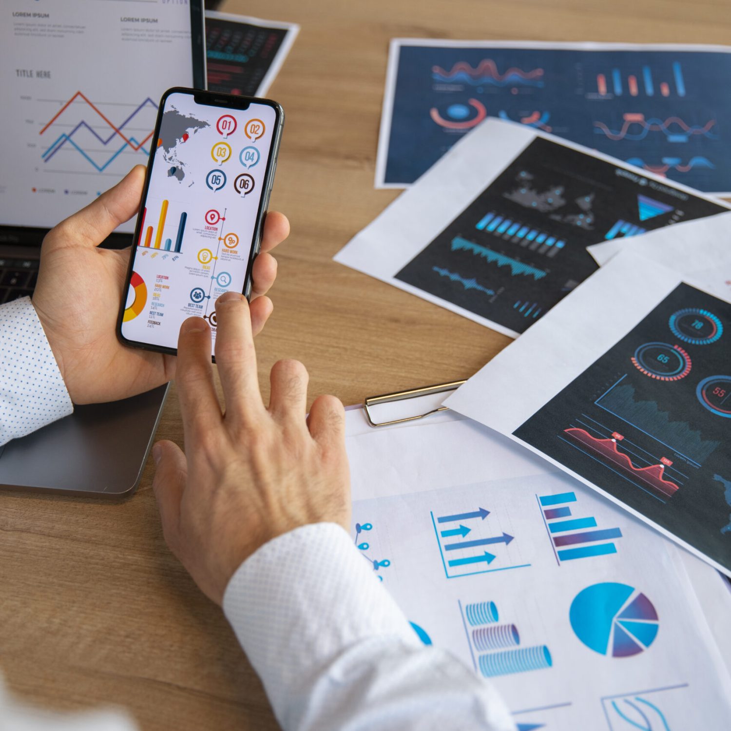 office-workers-using-finance-graphs